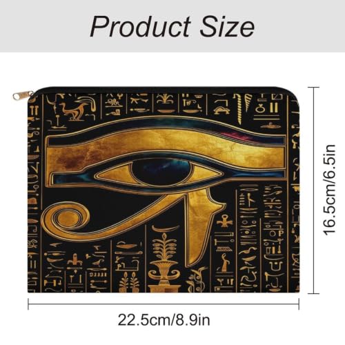 Eye of Ancient Egyptian Pharaohs Makeup Bag for Women, Cosmetic Pouch Travel Toiletry Organizer Bag 8.9"x6.5" Polyester - color: Eye of Ancient Egyptian Pharaohs