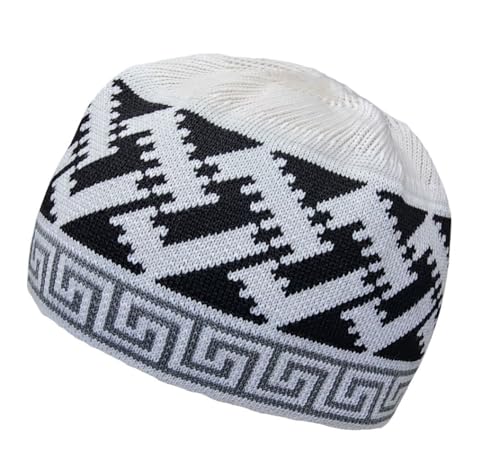 Set 2 PCS Muslim Beanies Kufi Hat for Men AMN-225B Skull Cap Islam Taqiyah Takke Eid Ramadan Gift - color: Color F