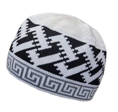 Set 2 PCS Muslim Beanies Kufi Hat for Men AMN-225B Skull Cap Islam Taqiyah Takke Eid Ramadan Gift - color: Color F
