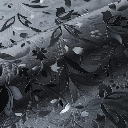Bloss Blackout Window Privacy Film, 100% Sun Blocking Privacy Cover for Glass, Removable Room Darkening Black Out Window Tint, Static Cling Frosted Glass Film (Black/Tulip, 29.5" x 78.7") - color: Black - Tulip, size: 29.5 x 78.7 Inch