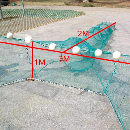 Lawaia Crawfish Trap Fish Net Collapsible Portable Minnow Folded Cast Net With Float and Chain for Shrimp, Lobster, Crab - size: 3M