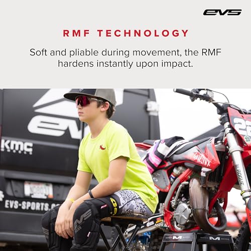 EVS TP199 Travis Pastrana, Moto Knee/Shin Guard, Reactive Memory Foam | CE Level 2 knee protection w/ RMF impact foam, breathable air mesh, stabilizer sleeve, silicone grippers, polyflex shin guard - color: Blackout, size: Youth