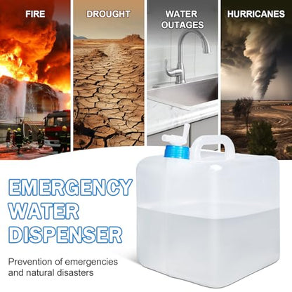 ASEVAT [2 Pack] 5.3 Gallon /20L Collapsible Water Container with Spigot & Handle, BPA Free Foldable Water Storage Cube, Portable Water Jug for Camping, Hiking, Emergency & Survival Kits - size: 5.3Gal