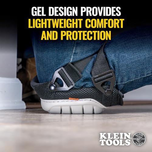 KLEIN TOOLS 60849 Non-Marring Knee Pads for Work, Construction, Tile, Flooring, for Men and Women, Lightweight Gel and Foam Padding, One Size - size: Non-Marring Lightweight
