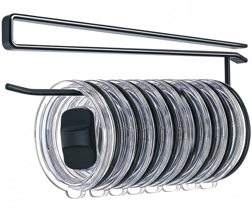 Tumbler Lid Organizer, Narrow Space-Saving Yeti Lid Organizer Inside Cabinet, No Drill No Adhesive Cup Lid Holder, for Kitchen Cabinet Organizers and Storage, Up to 12 Lids - size: 1Pack Narrow