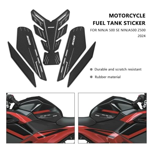 for Ninia 500 Z500 Ninja 500 SE ninja500 2024 2025 2026 New Accessories Side Fuel Tank Pads Protection Stickers Decals Fuel Tank Knee Pads Traction Pads Fuel Tank Pads Anti-slip side fuel tank sticker - color: Grey