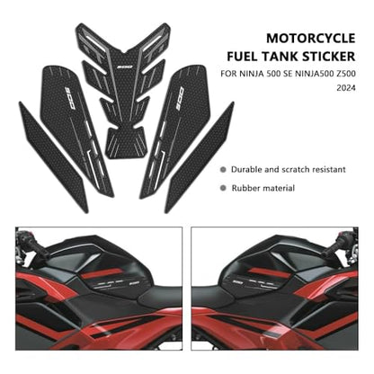 for Ninia 500 Z500 Ninja 500 SE ninja500 2024 2025 2026 New Accessories Side Fuel Tank Pads Protection Stickers Decals Fuel Tank Knee Pads Traction Pads Fuel Tank Pads Anti-slip side fuel tank sticker - color: Grey