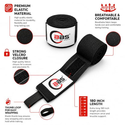 Busy Bee Sports Boxing Hand Wraps - color: Black