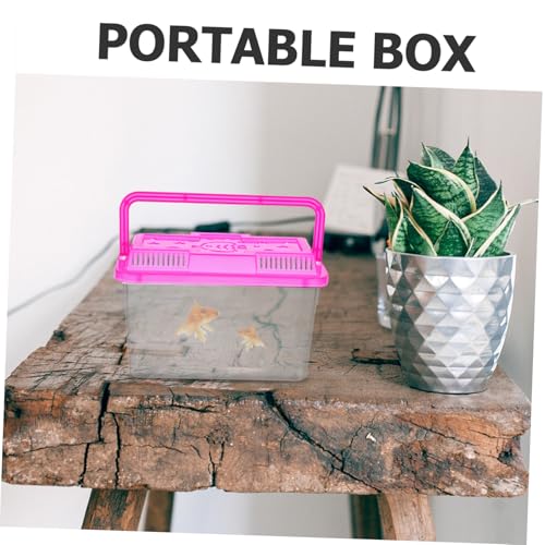 Toyvian 4pcs Transparent Mini Fish Tank Portable Pet Carrier with Handle Versatile Breeding Box for Fish Turtles and Small Reptiles Stable Multifunctional Design for Travel and Decoration