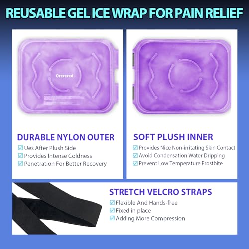 Reusable Cold Ice Packs for Injuries, 3-Piece Set Cold Gel Ice Wrap for Injury Recovery, Alleviate Joint and Muscle Pain (Knee Ice Wrap-Purple) - color: Knee Ice Wrap-purple