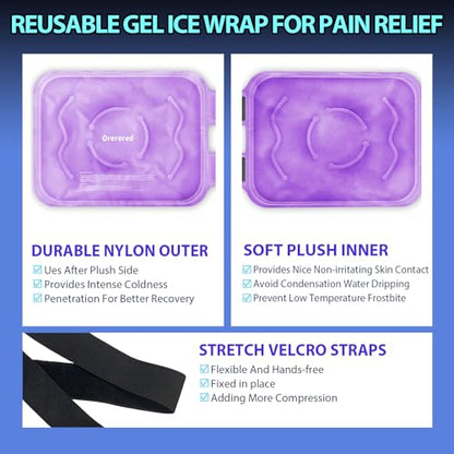 Reusable Cold Ice Packs for Injuries, 3-Piece Set Cold Gel Ice Wrap for Injury Recovery, Alleviate Joint and Muscle Pain (Knee Ice Wrap-Purple) - color: Knee Ice Wrap-purple