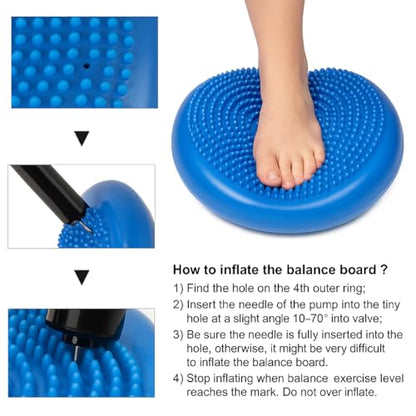 Ultimate Versatile 13" Latex-Free PVC Balance Disc Core Strengthening Tool for Home Gym, Fitness, Stability Training - Joint-Friendly Exercise Aid for Toning Muscles & Enhancing Workouts