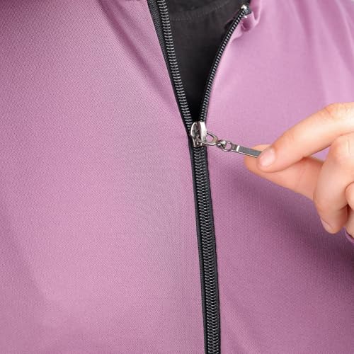 Women’s Prayer Dress Abaya, Zip Front Long Sleeve Islamic Dress - color: Gray, size: Small-Medium