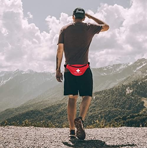 First Aid Empty Kit,Compact and Lightweight Waterproof First Aid Bag Empty with Zippered for Emergency at Home, Office, Car, Outdoors, Boat, Camping, Hiking(Bag Only) (2 Pack Fanny Pack) - size: 11*5.5*3.5 inch