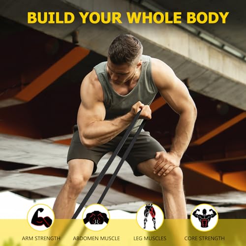 Pull Up Bands, Resistance Bands, Pull Up Assistance Band Exercise Bands for Men & Women Working Out, Body Stretching, Physical Therapy, Muscle Training - color: Black