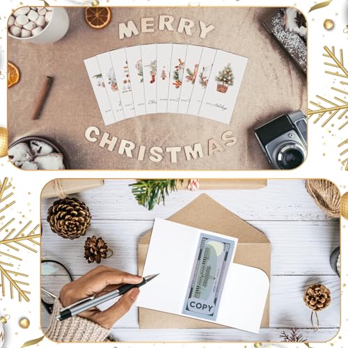 Engrowtic 50 Sets Christmas Gift Card Holder for Cash Boho Rustic Christmas Card Money Holder Xmas Cards Bulk with Envelopes and Stickers for Friends Family Holidays Xmas - style: Boho Christmas