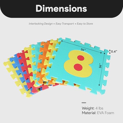 BalanceFrom Kid's Puzzle Exercise Play Mat with EVA Foam Interlocking Tiles - color: 36 Tiles, Alphabet
