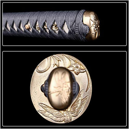 siwode Katana Handmade Full Tang Sharp, Alloy Tsuba Japanese Samurai Sword High Carbon Steel 1060,T10 1095, 40-Inch - color: Dragen fly