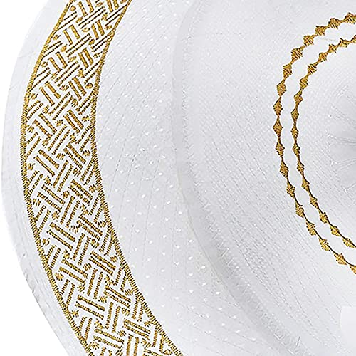 RUIXIA Men Boys Muslim Prayer Kufi Hat Skull Cap Embroidery Islam Kufi Headware takke Praying Beanie Hat Kofia Topi Hat - color: Yellow-adult