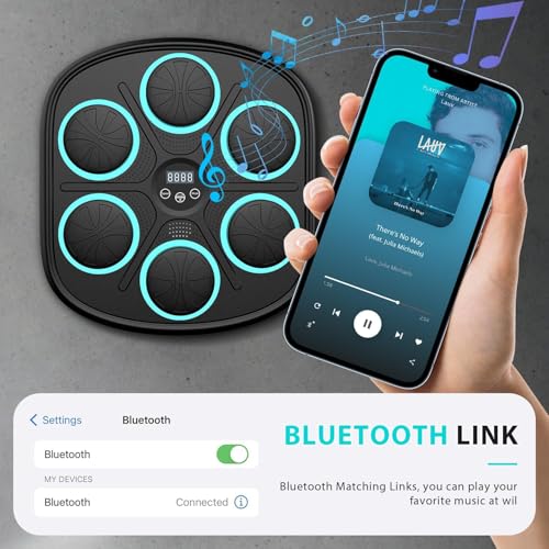 2026 Music Boxing Machine for Adults - Smart Bluetooth 2.0 Wall-Mounted Boxing Machine with Gloves Punching Bag for Home, Office, and Gym, 9 Modes & 9 Speeds