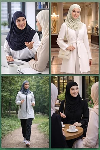 ihvan online, Hijab Scarves for Women, Ready to Wear, Lightweight and Comfortable Headscarf, Instant Turban, Jersey, Presewn - color: Black