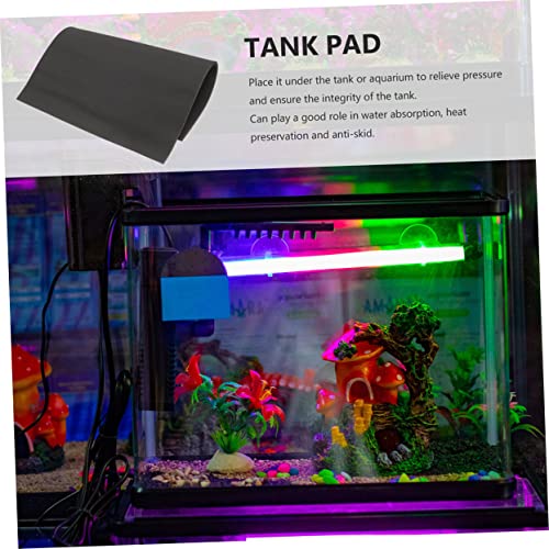 Yardwe Shockproof Aquarium Mat Thick Non- Pad for Fish Tanks Water Absorption and Heat Preservation Black for Fish Tank Bases and Reptile Terrariums