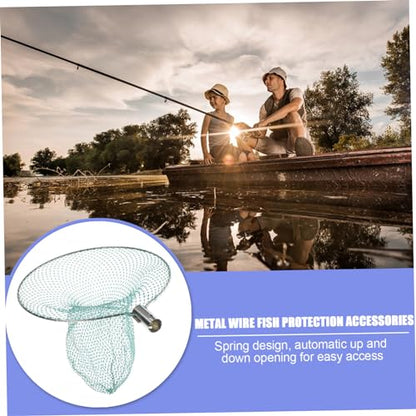 Kisangel 11.81 Inch Fishing Net Head Reinforced Landing Net Attachment Lightweight Portable for River Lake Stream Angling Fishing Equipment