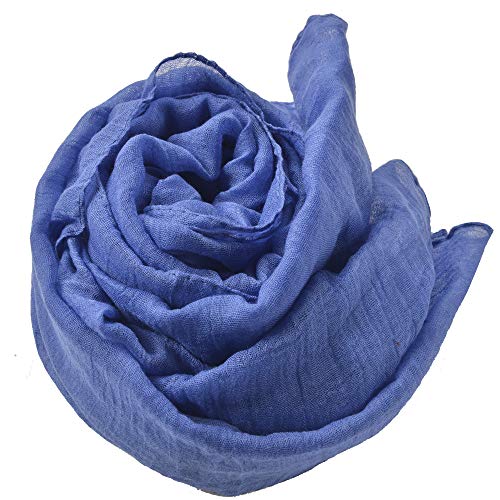 woogwin Women's Scarf Lady Light Soft Fashion Solid Shawl Wraps - color: Denimblue