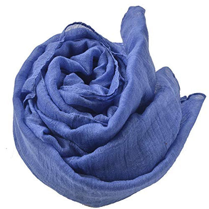 woogwin Women's Scarf Lady Light Soft Fashion Solid Shawl Wraps - color: Denimblue