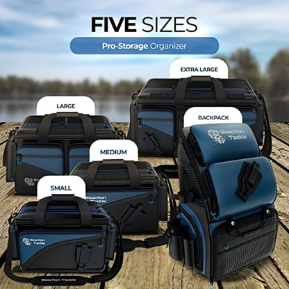 Reaction Tackle Saltwater Fishing Tackle Bags, Water Resistant 1000D PVC Tackle Box Bag with Removable Dividers, Fits 3600 and 3700 Trays, Medium - size: Medium Bag