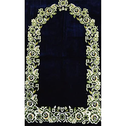 Prayer Rug Carpet Islamic Muslim Salah Meditation Mat Turkish Plush Portable Navy