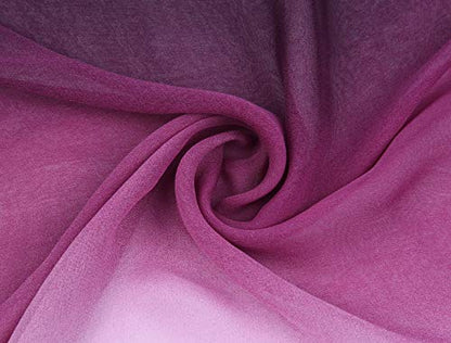 uxcell Women'sChiffon Sheer Long Scarf Silky Gradient Party - color: Purple