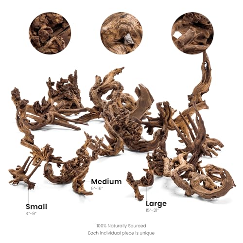 Ultum Nature Systems Driftwood - Amazon Drift Wood for Fish Tank, Planted Tank, Terriarium, Paludarium - Versatile Natural Driftwood Decor, Events Wood Centerpiece - Amazon Wood, Medium (9-16") - size: 9-16" 1-Pack