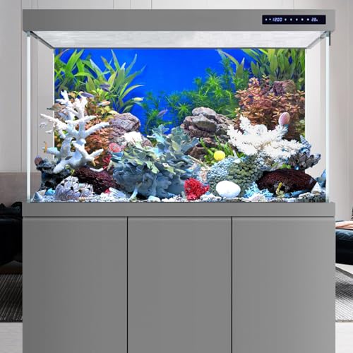 AWERT 36x24 inches Aquatic Plant Fish Tank Background Stone River Bed & Lake Aquarium Background Vinyl | AWERT River Bed & Lake Vinyl Terrarium Background - size: 36x24in/90x60cm