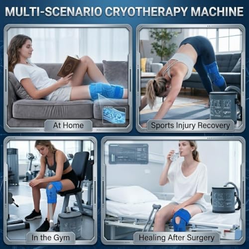 Ice Machine for Knee After Surgery, Adjustable Flow Cold Therapy Machine Enhanced Recovery & Reduced Swelling, Portable Cryotherapy Machine System Pain Relief - Sports Recovery for Knee/Shoulder/Ankle