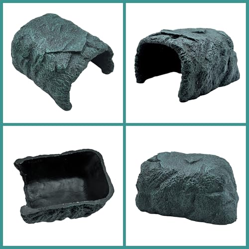 M2cbridge Reptile Hideout Cave Resin Rock Hides Terrarium Habitat Decor Amphibians Fish Playground