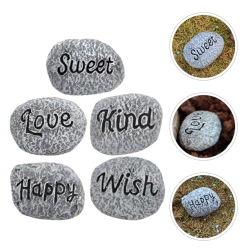Yardwe 10pcs Resin Mini Decorative Pebbles Garden Rocks for Aquarium Landscape Stones Outdoor Plant Pot Gravel Fish Tank Accessories