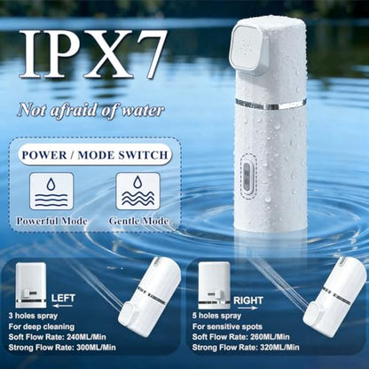 Portable Bidet for Travel,Portable Electric Bidet Sprayer Rechargeable 800Mah,450Ml Peri Bottle,Dual Spray Modes,Toilet Butt Washer for Women Men Postpartum Personal Hygiene