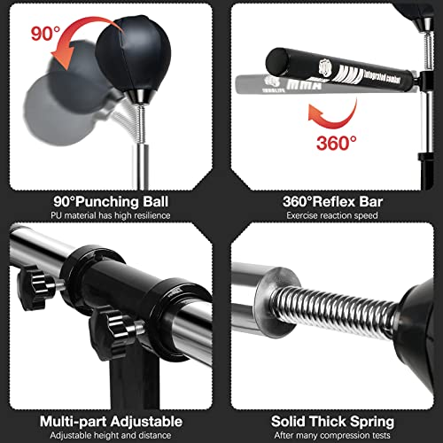 Innolife Boxing Spinning Bar with 2pcs Speed Ball, Multifunction Wall Mounted MMA Speed Trainer, black, ‎73 x 26 x 17 cm; 7.03 Kilograms