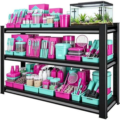 Fish Tank Stand for 20-40 Gallon Aquarium, Heavy Duty Metal Fish Stand with Adjustable Storage Shelf, 3 Tier Aquarium Stand Rack, 1800LBS Reptile Turtle Tank Stand, 3-Tier, 39.4"Wx 13.8"Dx 31.5"H - size: 3-Tier,39.4"Wx 13.8"Dx 31.5"H
