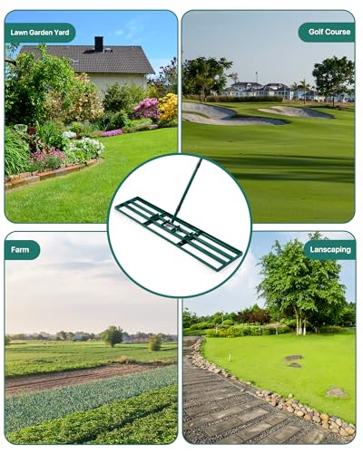 Lawn Leveling Rake, 45 x 10, Yard Leveling Rake for Soil | Smooths Soil, Topsoil, Sand and Gravel for Lawn Seeding, Garden Beds, Backyard Landscaping, Paver Bases and Yard Projects - size: 45 Inches