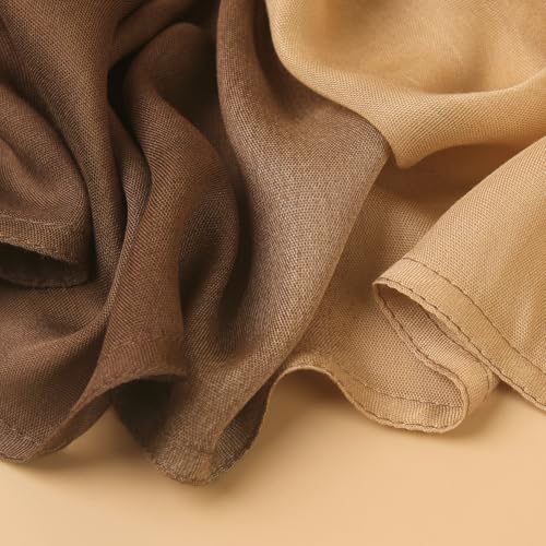 Modal Feel Hijab Scarf for Women, Lightweight Ombre Dual Color - color: 7#khaki