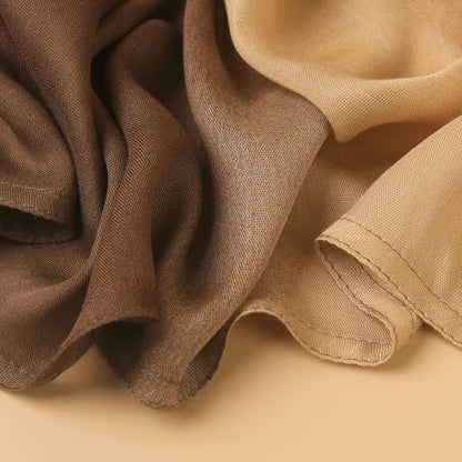 Modal Feel Hijab Scarf for Women, Lightweight Ombre Dual Color - color: 7#khaki