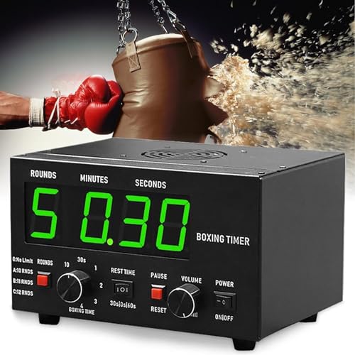 Professional Boxing Interval Timer with LED Display – Adjustable Workout Duration & Cycle Repetitions, for Gymnastics and Fitness Training(Green) - color: Green