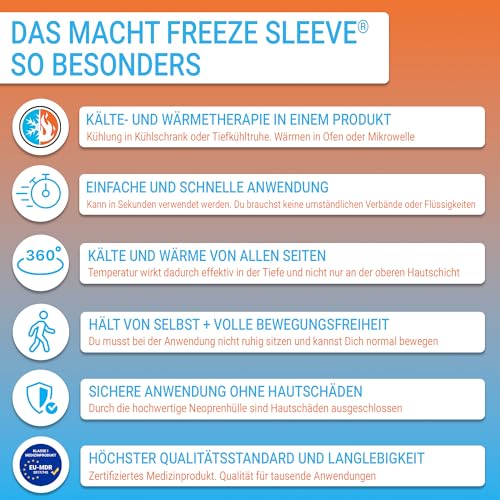 FreezeSleeve Ice & Heat Therapy Sleeve- Reusable, Flexible Gel Hot/Cold Pack, 360 Coverage for Knee, Elbow, Ankle, Wrist- Turquoise, Large - color: Turquoise, size: Large (Pack of 1)
