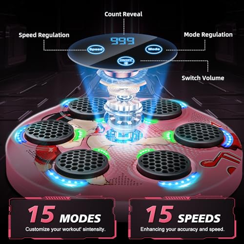 Music Boxing Machine for Kids and Teens Adults, Trainer Equipment with Gloves, Wall-Mounted Boxing Music Workout Machine, LED Electronic Focus Training for Home,Office, Gym - style: Target