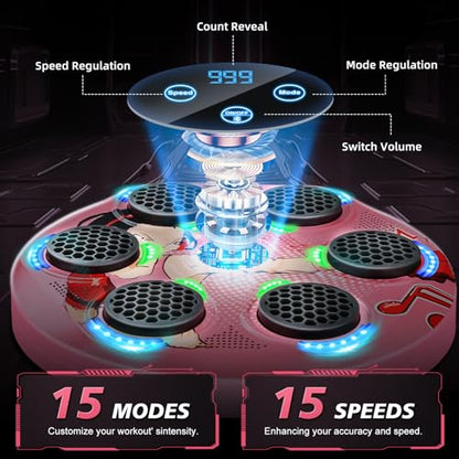 Music Boxing Machine for Kids and Teens Adults, Trainer Equipment with Gloves, Wall-Mounted Boxing Music Workout Machine, LED Electronic Focus Training for Home,Office, Gym - style: Target
