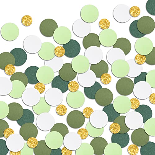 Letjolt Green Confetti Glitter Golden Dots Table Decoration 100 Pcs - color: Green