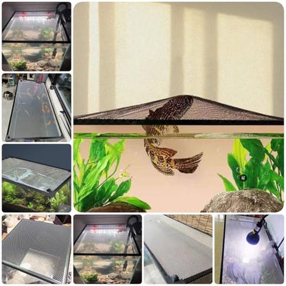 LZMZMQ Aquarium Anti Jump Cover Magnetic, Custom Size Fish Tank Top Lid, Terrarium Ventilation Opening Hood, Avoid Cat Catching Fish, Front/Side Mount(L45xW35cm/17.7x13.8in) - size: L45xW35cm/17.7x13.8in
