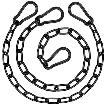 2Pcs 29" Swing Chain Kit – Heavy Duty Stainless Steel Chains with Carabiners for Hammock Chairs, Adjustable Porch Swings, Punching Bags – Black Coated Hanging Chain Extender Set – 660LB Load